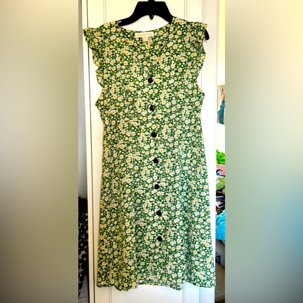 Green flower dress